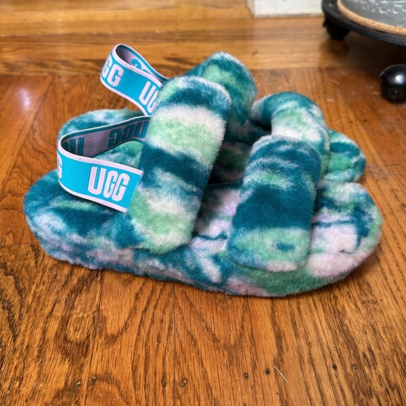 Teal and Purple Oh Yeah UGG Slipper Sandle - Picture 2 of 7
